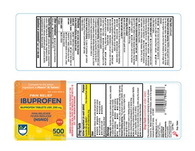 611r Rite Aid Ibuprofen 200mg Round (orange) Bottle Label 500s